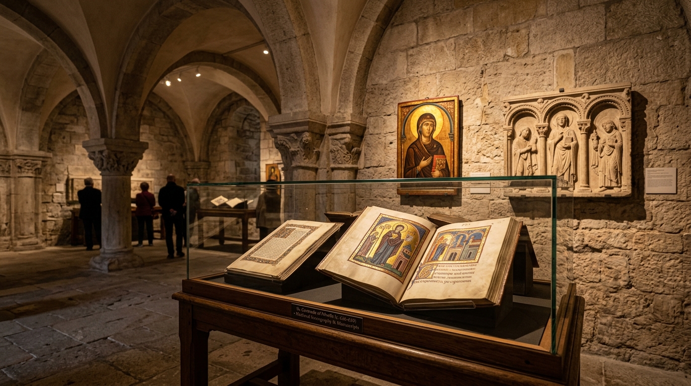 Exposition temporaire Sainte-Gertrude au Musée de Nivelles et arches romanes